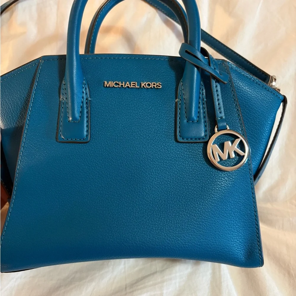 Michael Kors Teal Structured Leather Satchel
